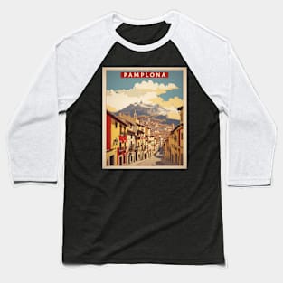 Pamplona Spain Travel Tourism Retro Vintage Baseball T-Shirt